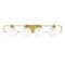 Designers Fountain Cowen 31.25in 4-Light Brushed Gold Mid-Century Modern Indoor Vanity Light with Etched Glass Shades 94504-BG - alternate 1